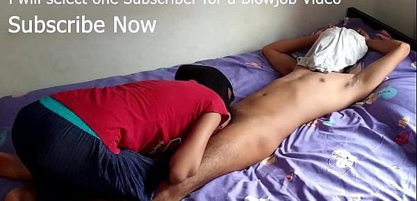  indian young couple homemade blowjob